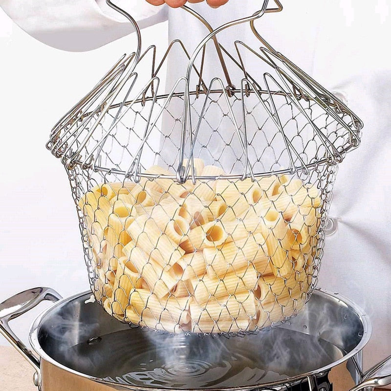 Foldable Stainless steel folding basket